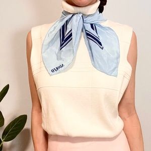 Vintage Blue Silk Adolfo Scarf